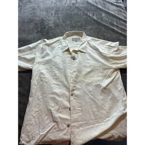 Pusser's West Indies Hawaiian Shirt Mens XL Silk Blend‎ Beige Short Sleeve